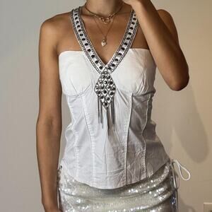 White Embellished Top
